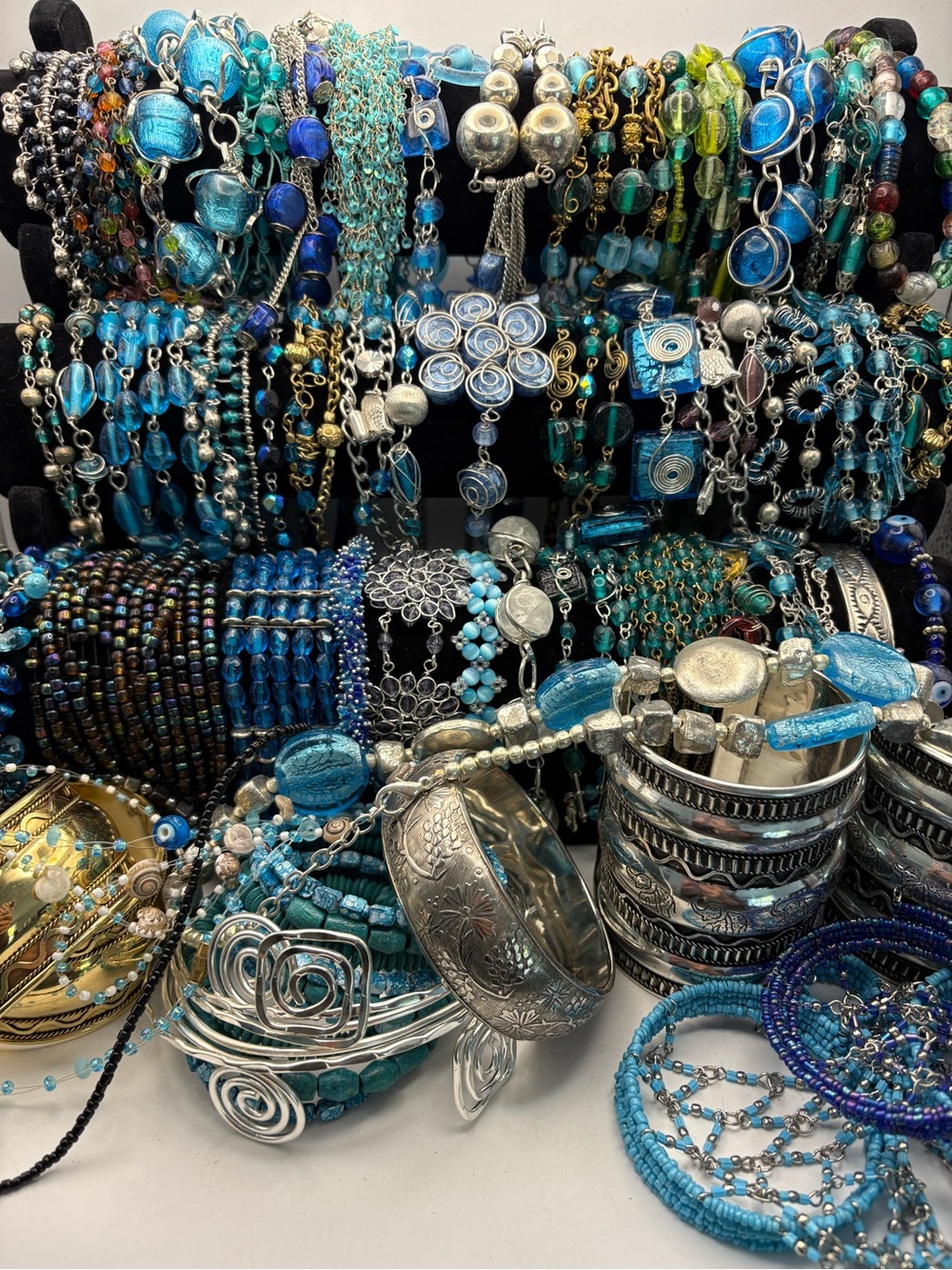 52 piece Bohemian Jewelry Lot Necklaces Bracelets Cuffs Anklets